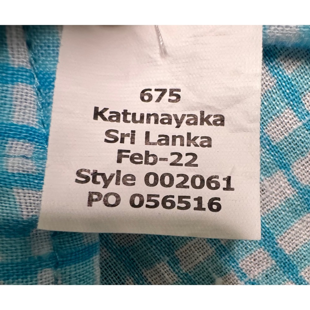 Lilly Pulitzer Sea View Linen Button Down Top Womens XXS Gingham Plaid Blue - Picture 4 of 7